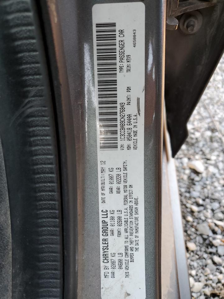 2012 Chrysler 200 Lx VIN: 1C3CCBAB9CN276849 Lot: 83861104