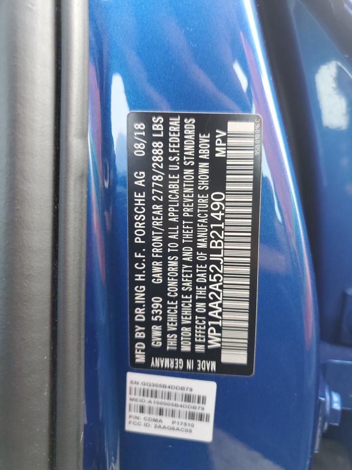 2018 Porsche Macan VIN: WP1AA2A52JLB21490 Lot: 85235134