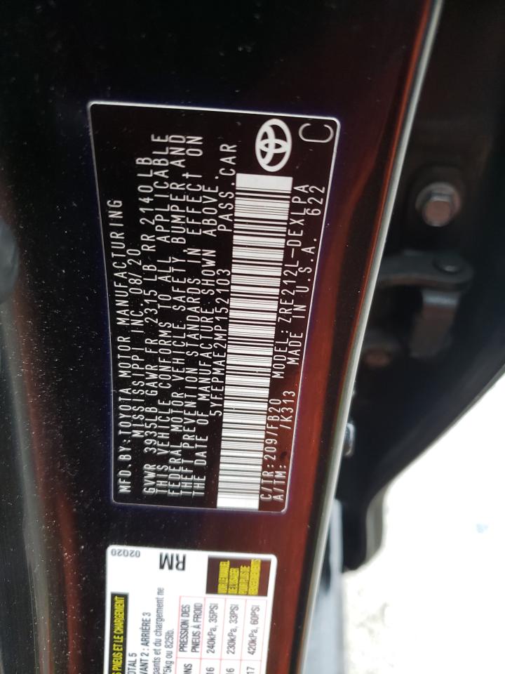 5YFEPMAE2MP152103 TOYOTA COROLLA 2021
