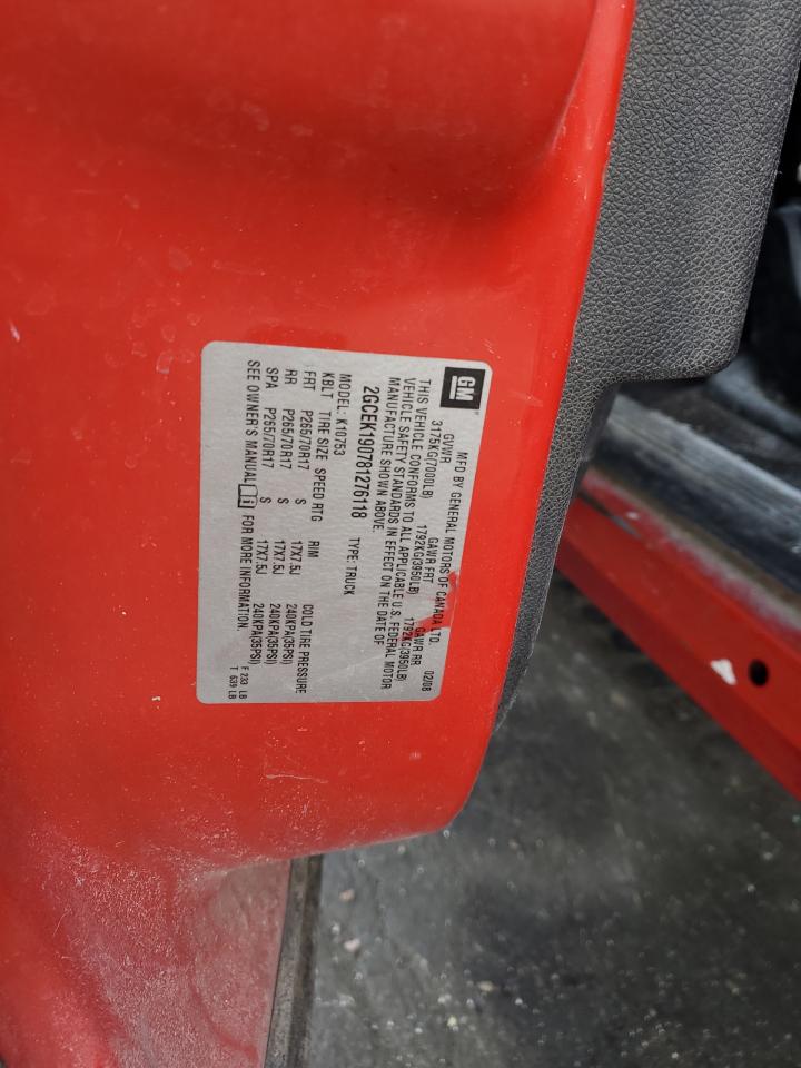 2008 Chevrolet Silverado K1500 VIN: 2GCEK190781276118 Lot: 85775774