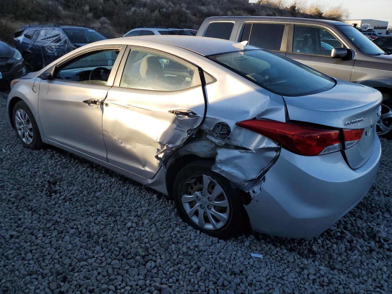 2012 Hyundai Elantra Gls silver sedan gas KMHDH4AEXCU283351 photo #3