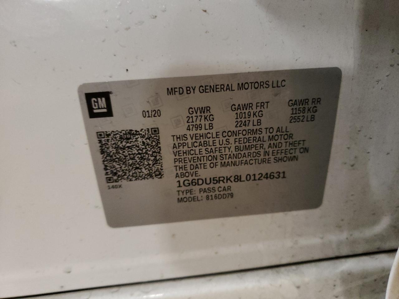 2020 Cadillac Ct5 Sport VIN: 1G6DU5RK8L0124631 Lot: 84180384