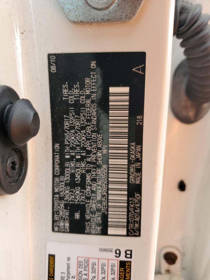 2011 Toyota 4Runner Sr5 VIN: JTEBU5JRXB5035508 Lot: 83407714