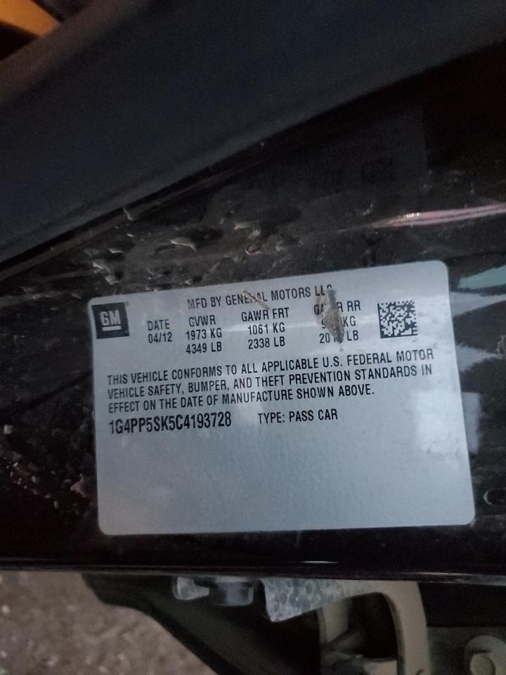 2012 Buick Verano VIN: 1G4PP5SK5C4193728 Lot: 85063174