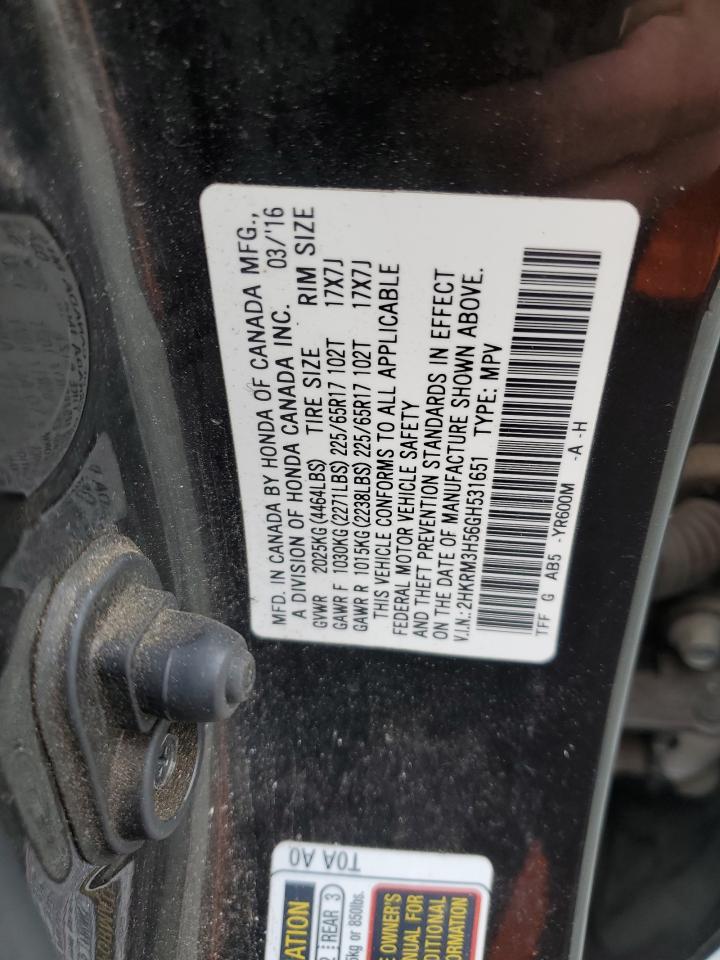 2HKRM3H56GH531651 HONDA CRV 2016