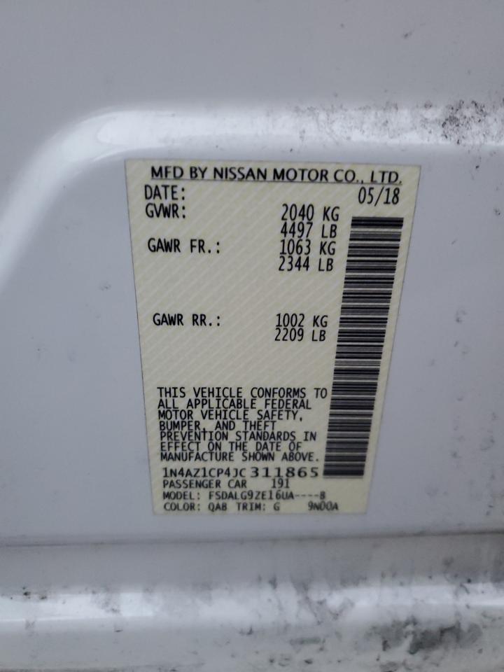 VIN 1N4AZ1CP4JC311865 2018 NISSAN LEAF no.12