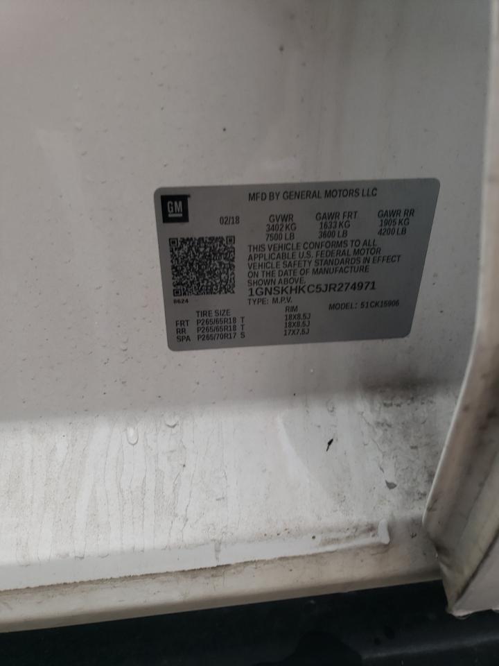 1GNSKHKC5JR274971 CHEVROLET SUBURBAN 2018