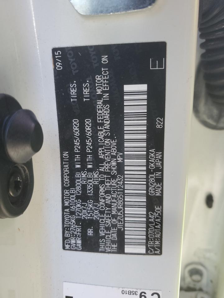 jtezu5jr8g5112432 JTEZU5JR8G5112432 2016 Toyota 4Runner Sr5