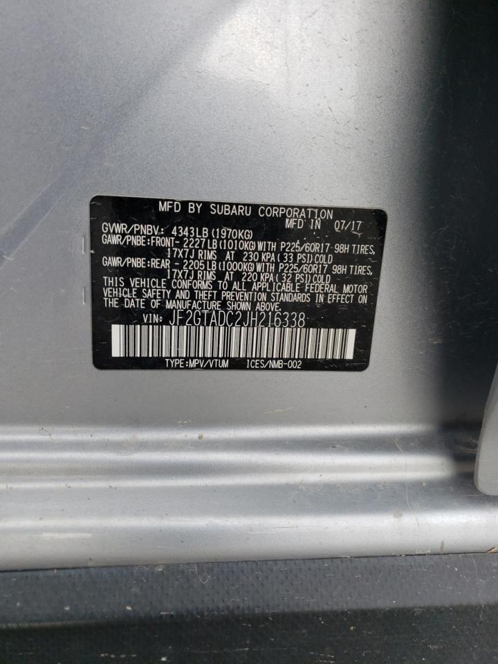 2018 Subaru Crosstrek Premium VIN: JF2GTADC2JH216338 Lot: 82194054