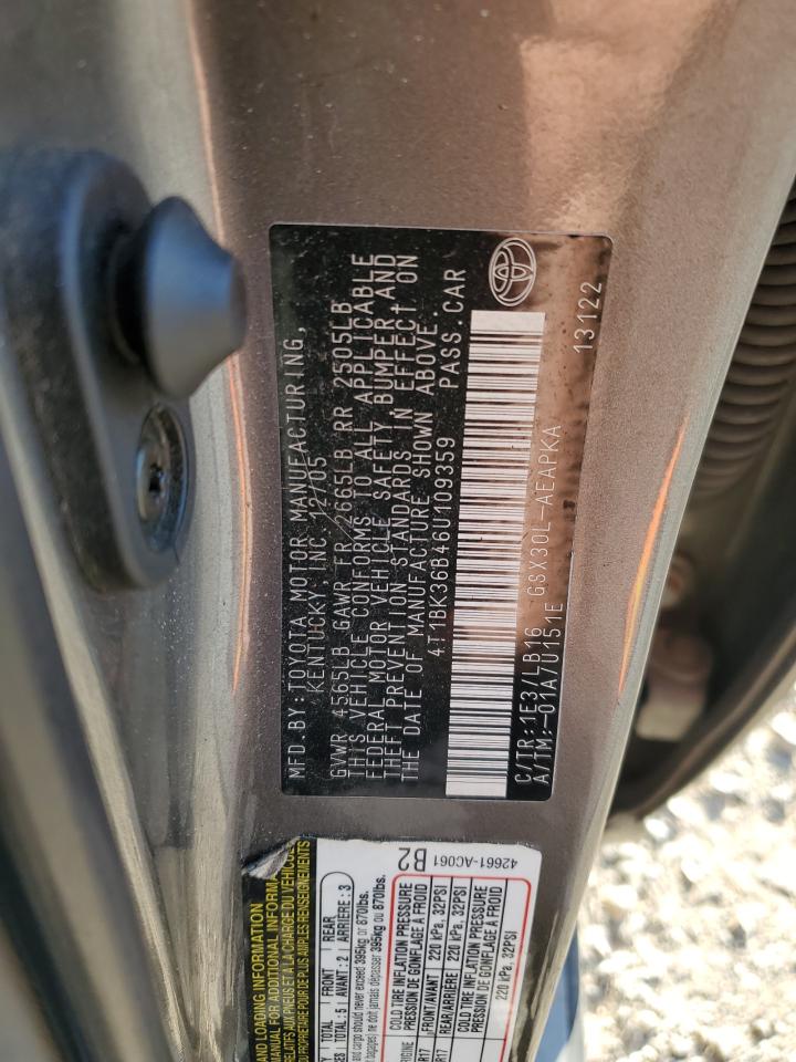 2006 Toyota Avalon Xl VIN: 4T1BK36B46U109359 Lot: 82786664