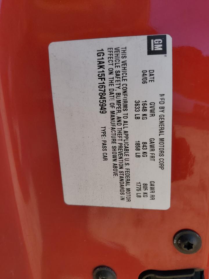 2006 Chevrolet Cobalt Ls VIN: 1G1AK15F167845949 Lot: 85165495