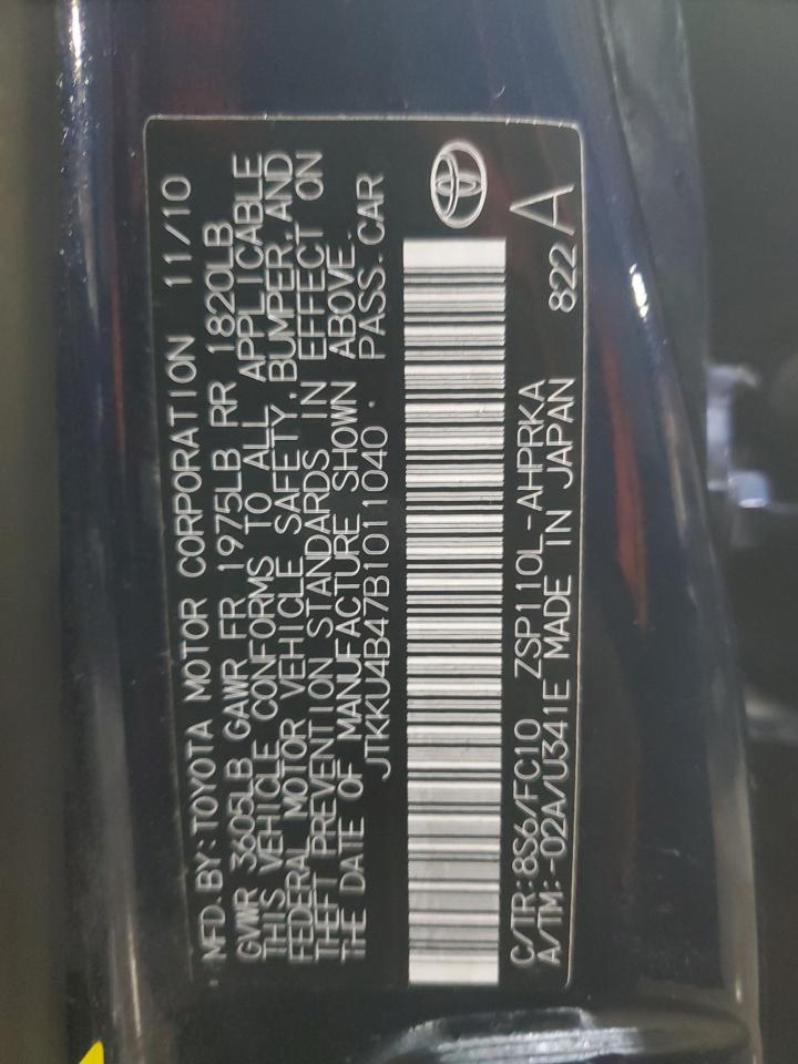 2011 Toyota Scion Xd VIN: JTKKU4B47B1011040 Lot: 83562604