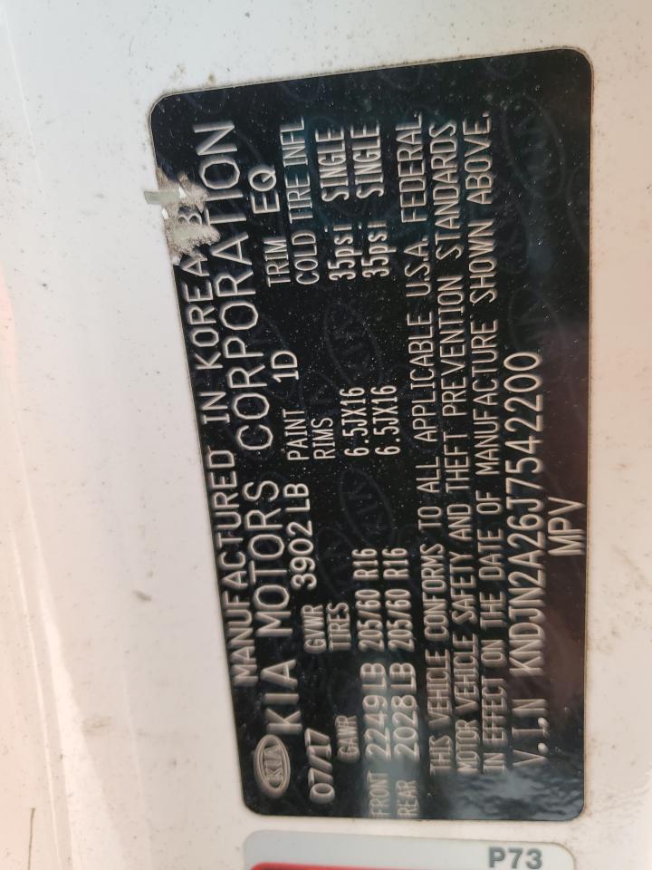 2018 Kia Soul VIN: KNDJN2A26J7542200 Lot: 84175254