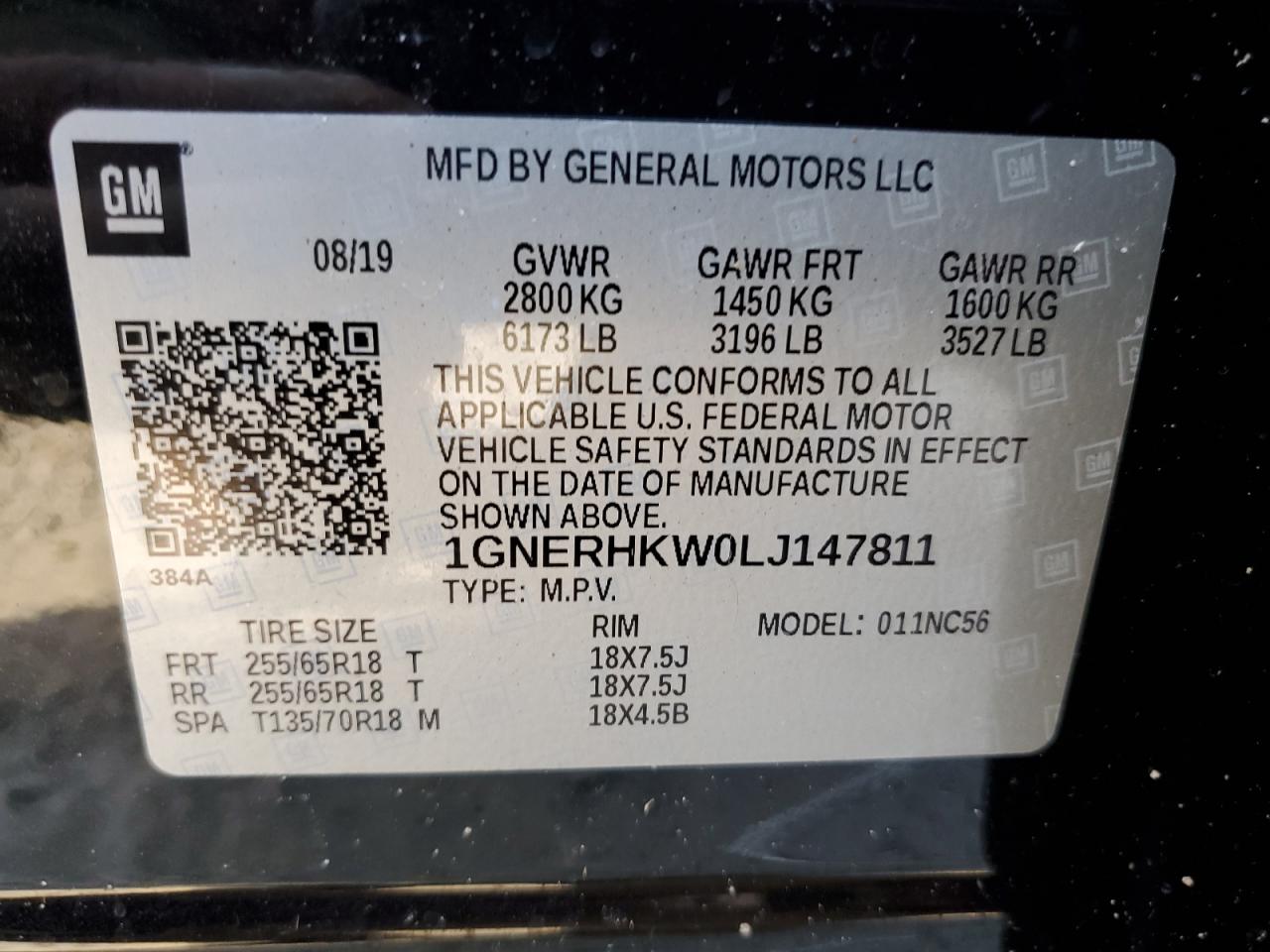 VIN 1GNERHKW0LJ147811 2020 CHEVROLET TRAVERSE no.12