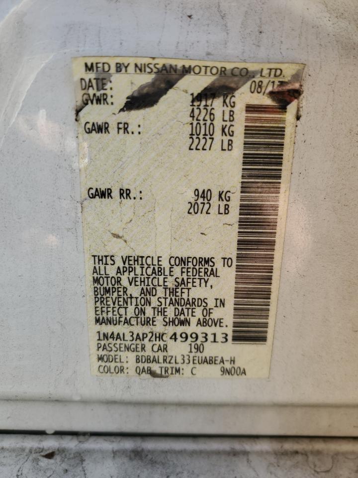 2017 Nissan Altima 2.5 VIN: 1N4AL3AP2HC499313 Lot: 84108664