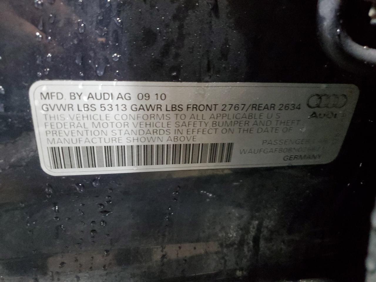 2011 Audi A6 Premium Plus VIN: WAUFGAFB0BN026671 Lot: 83032004