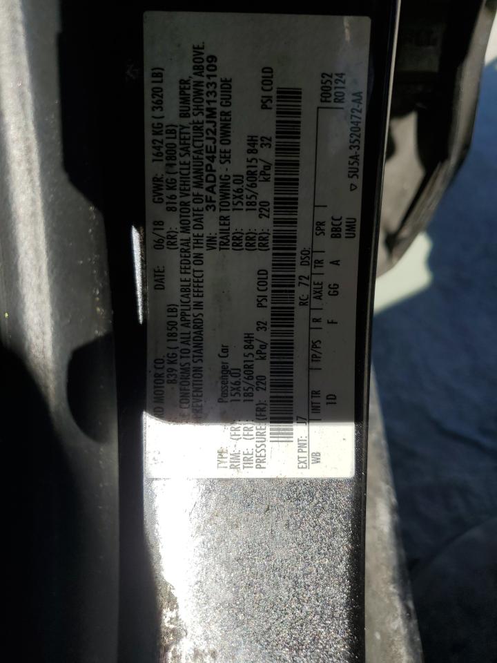 2018 Ford Fiesta Se VIN: 3FADP4EJ2JM133109 Lot: 46046845