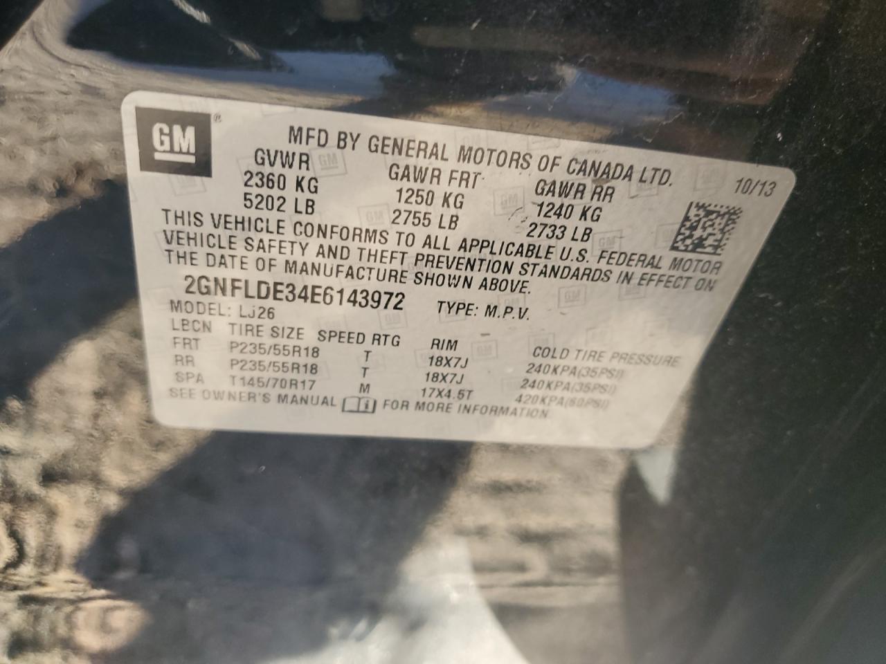 VIN 2GNFLDE34E6143972 2014 CHEVROLET EQUINOX no.14