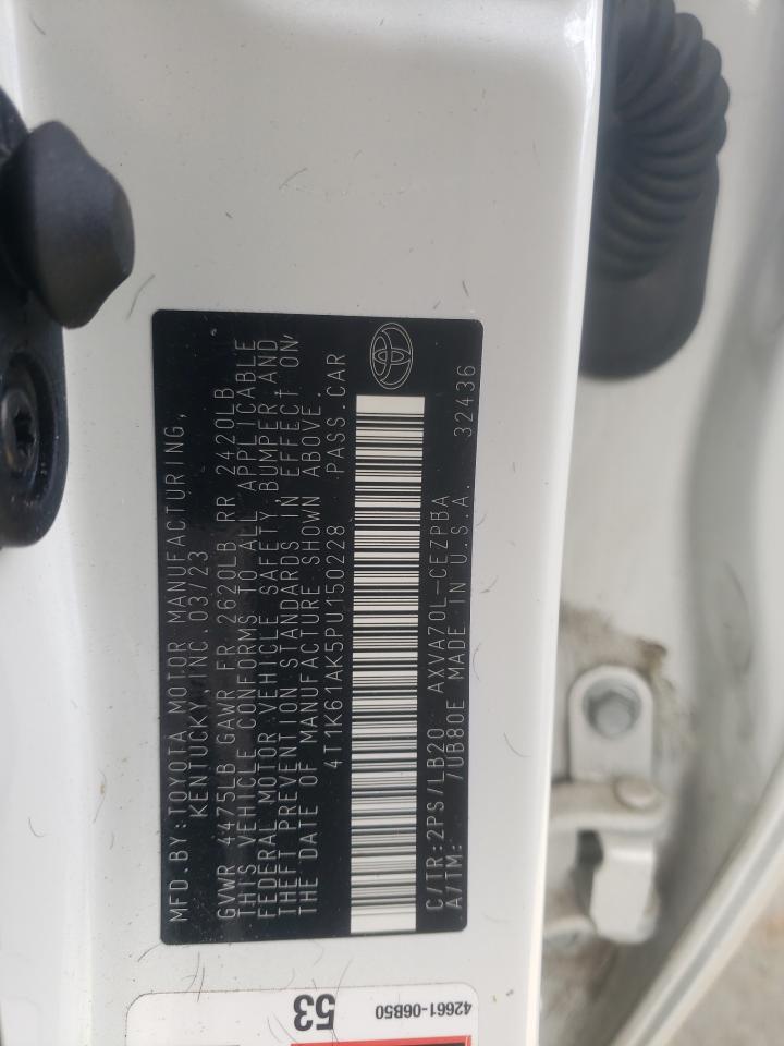 2023 Toyota Camry Xse VIN: 4T1K61AK5PU150228 Lot: 85562384