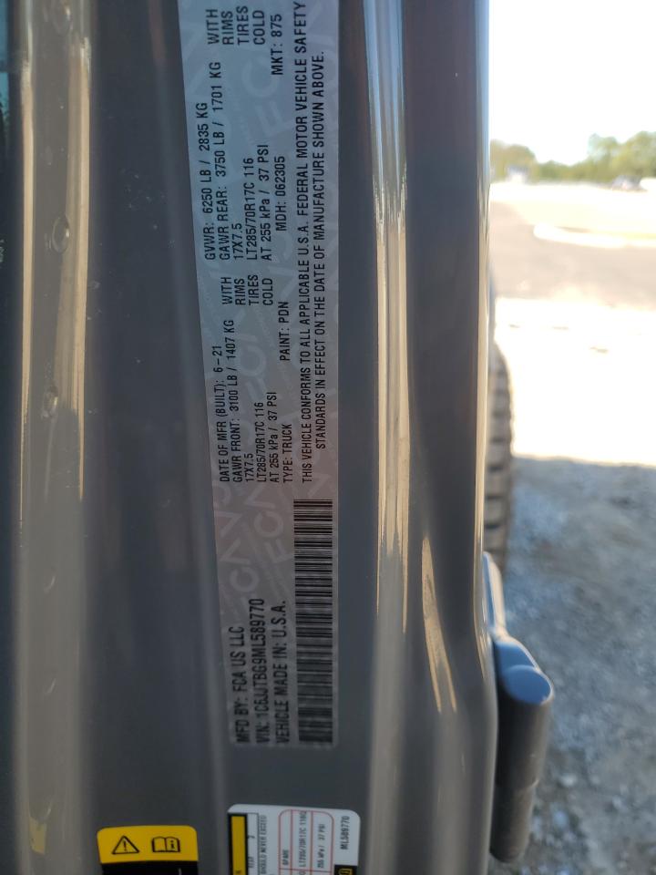 2021 Jeep Gladiator Rubicon VIN: 1C6JJTBG9ML589770 Lot: 83424134