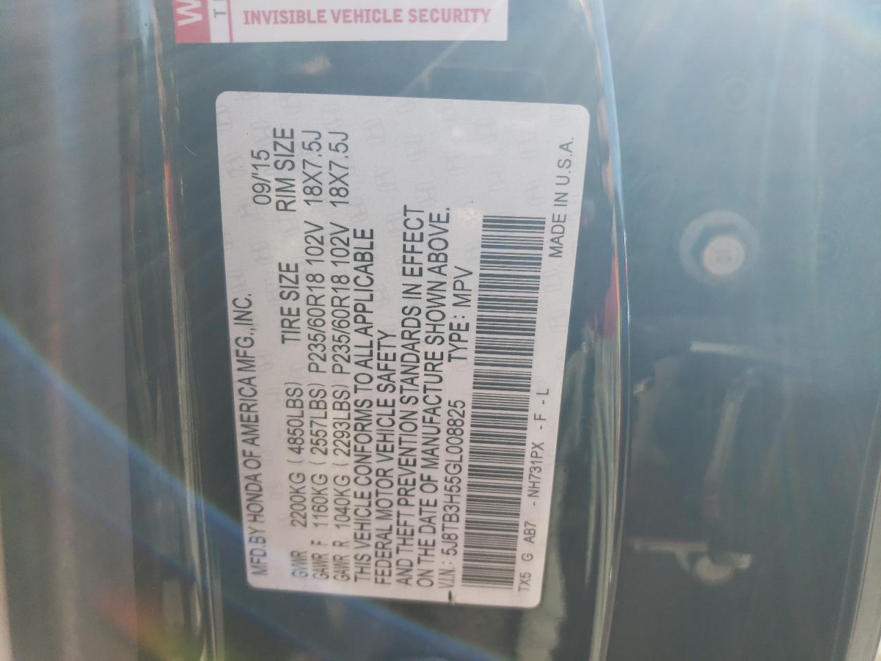 2016 Acura Rdx Technology VIN: 5J8TB3H55GL008825 Lot: 83574064