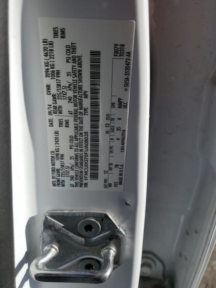 2015 Ford Escape Se VIN: 1FMCU0G70FUA08035 Lot: 83265694