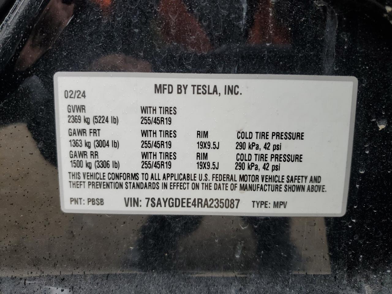 VIN 7SAYGDEE4RA235087 2024 TESLA MODEL Y no.12