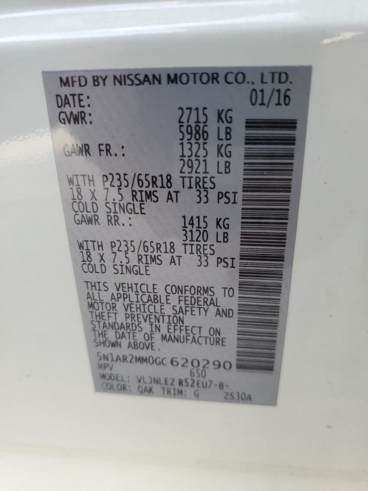 VIN 5N1AR2MM0GC620290 2016 NISSAN PATHFINDER no.14