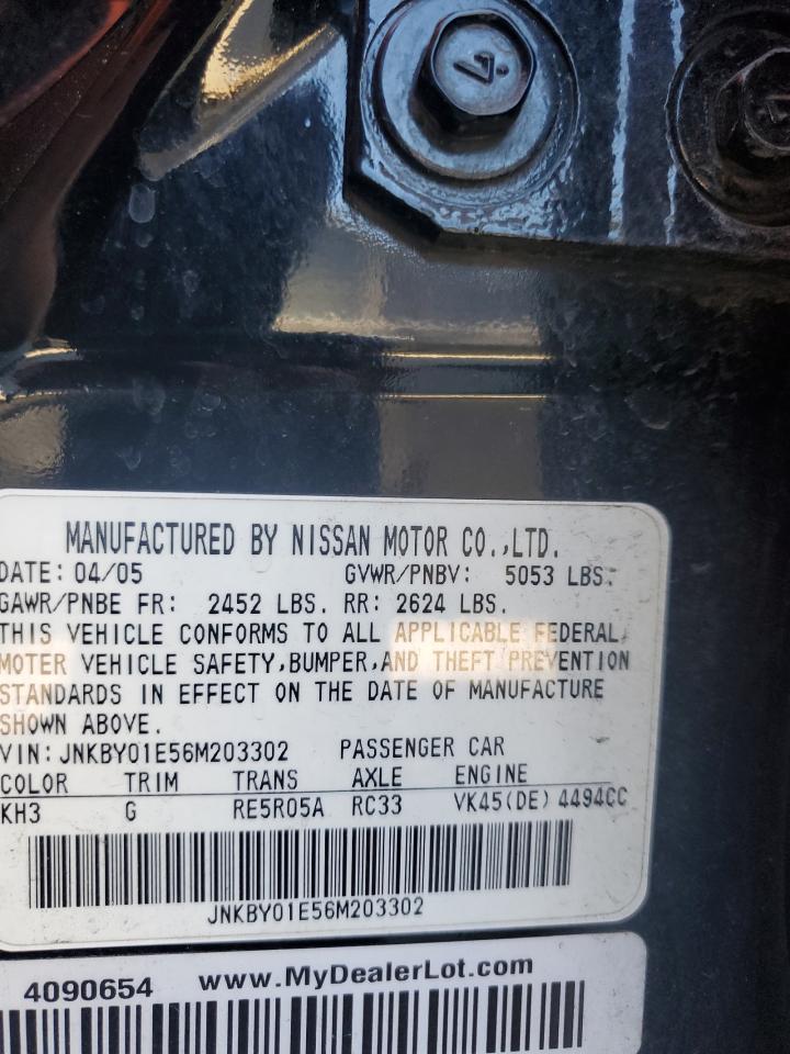 2006 Infiniti M45 Base VIN: JNKBY01E56M203302 Lot: 85528514