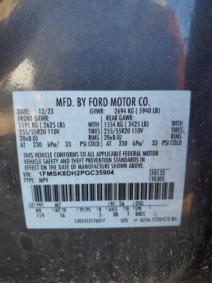 VIN 1FMSK8DH2PGC35904 2023 FORD EXPLORER no.13