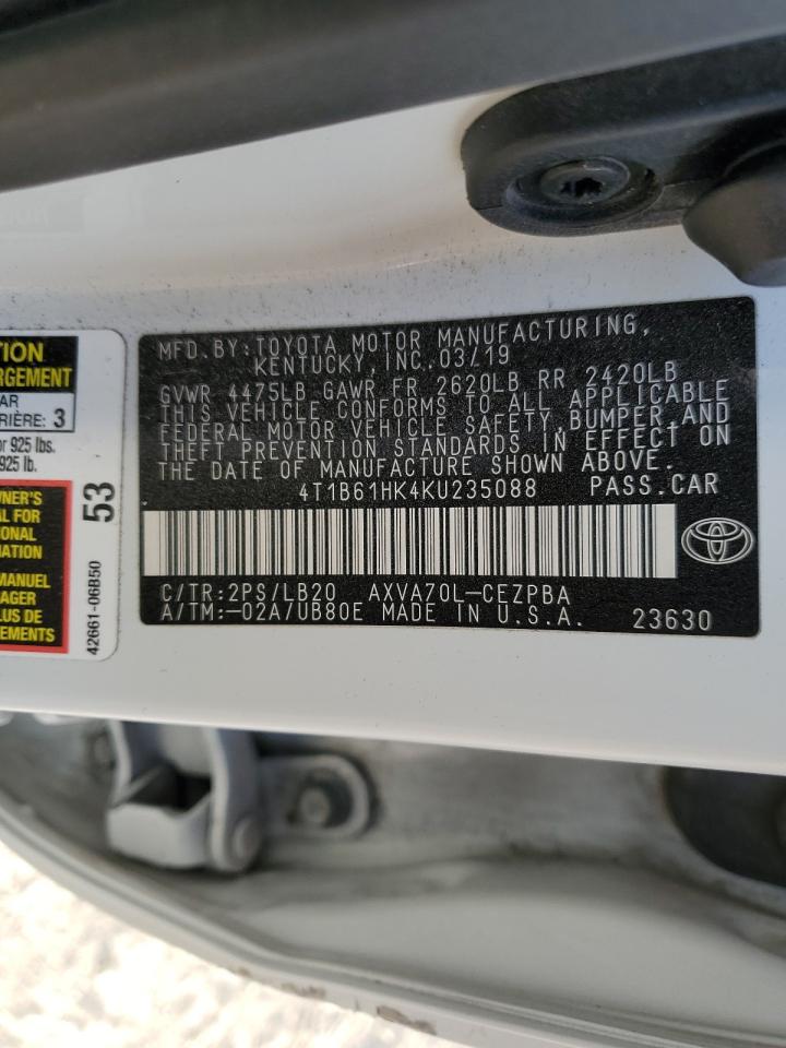 4T1B61HK4KU235088 2019 TOYOTA CAMRY - Image 15