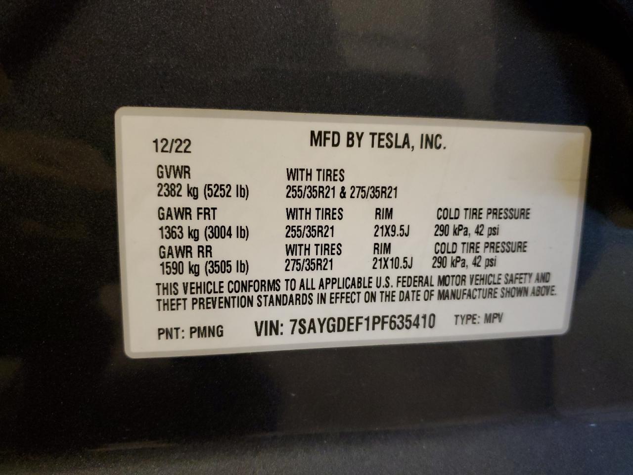 2023 Tesla Model Y VIN: 7SAYGDEF1PF635410 Lot: 84911104