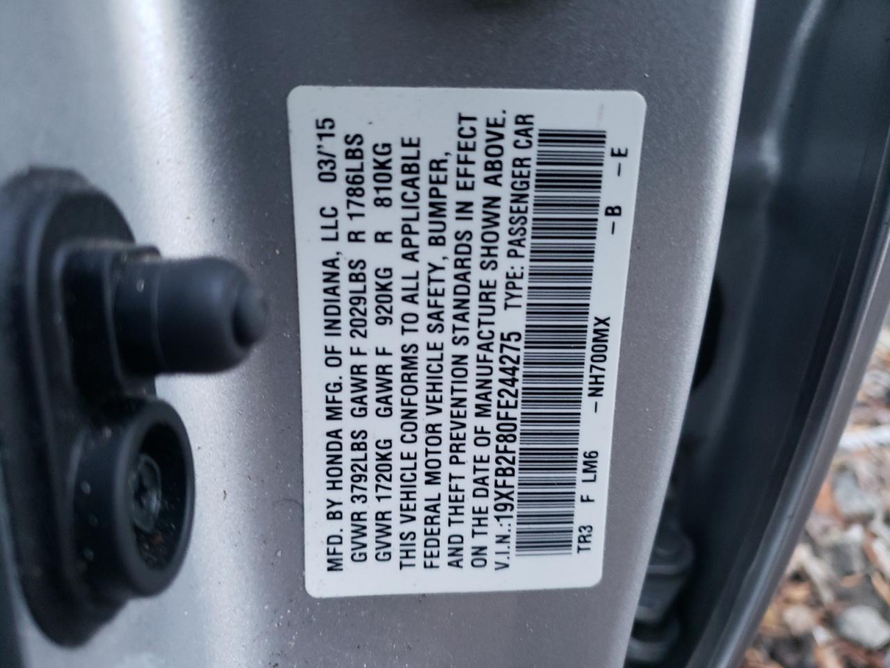 19XFB2F80FE244275 - 2015 Honda Civic - #undefined