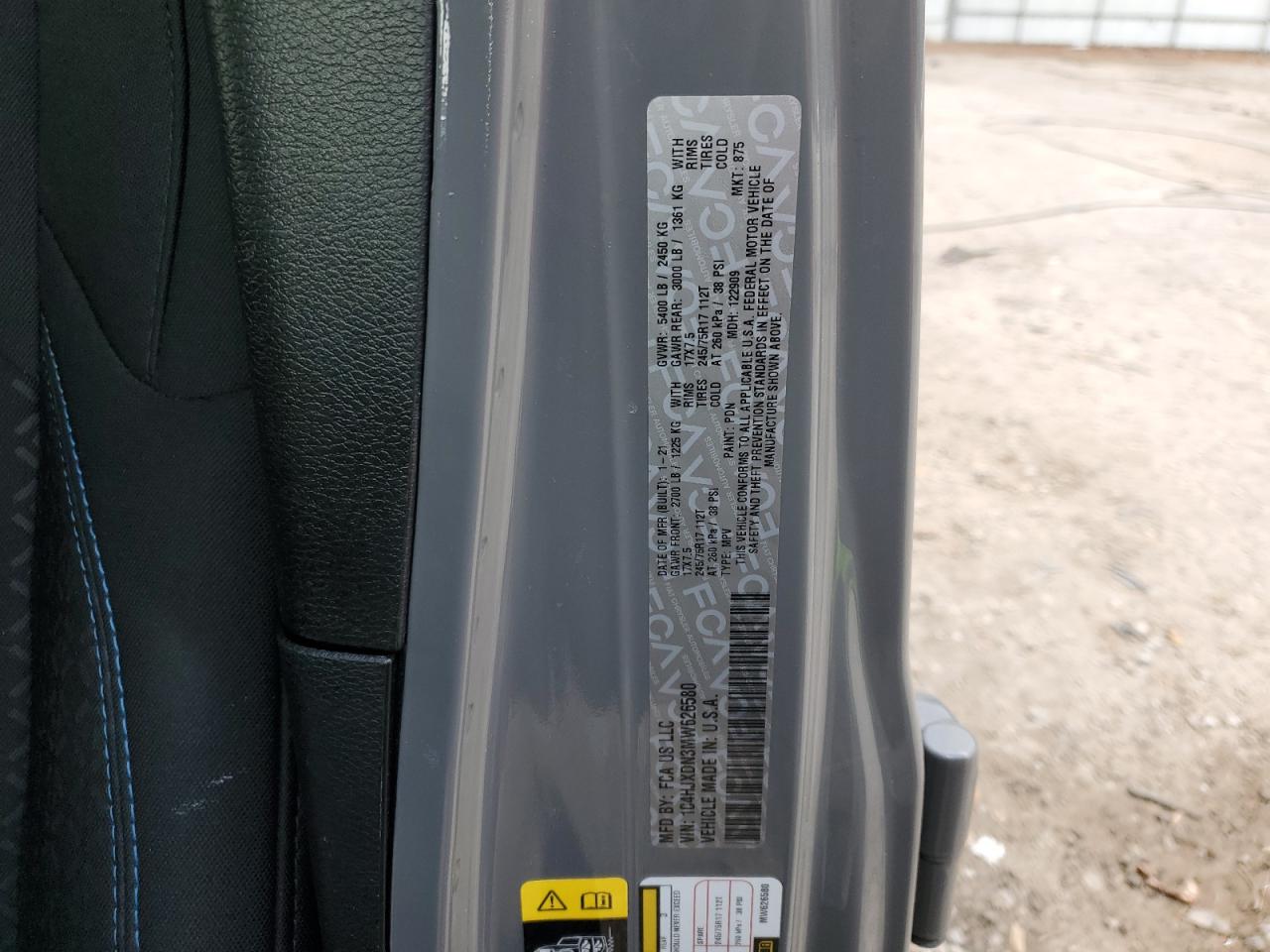 2021 Jeep Wrangler Unlimited Sport VIN: 1C4HJXDN3MW626580 Lot: 85891194