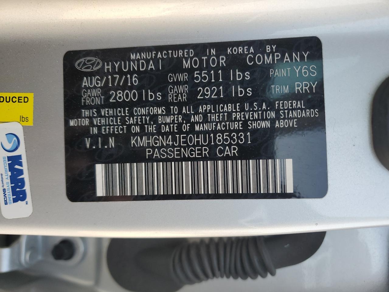 2017 Genesis G80 - Image 12