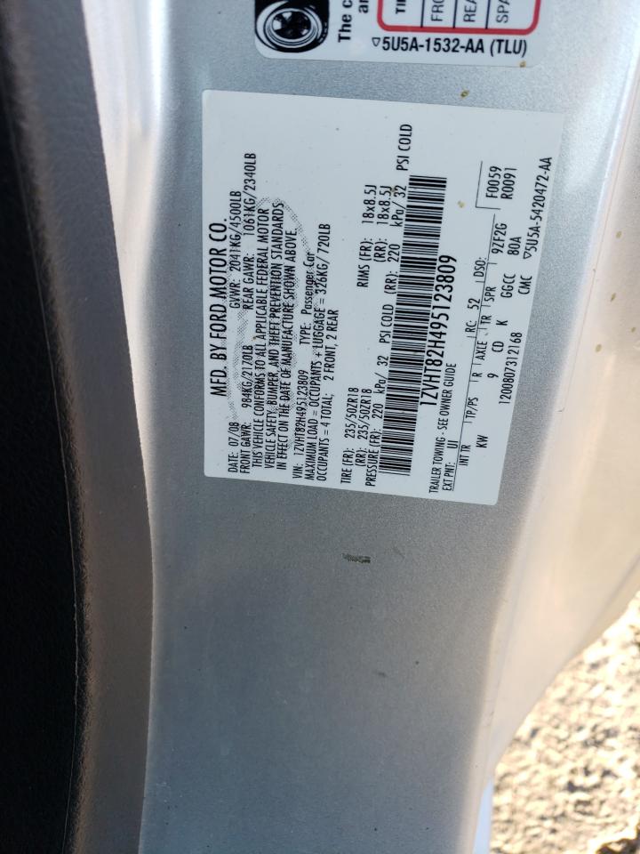 2009 Ford Mustang Gt VIN: 1ZVHT82H495123809 Lot: 85420694