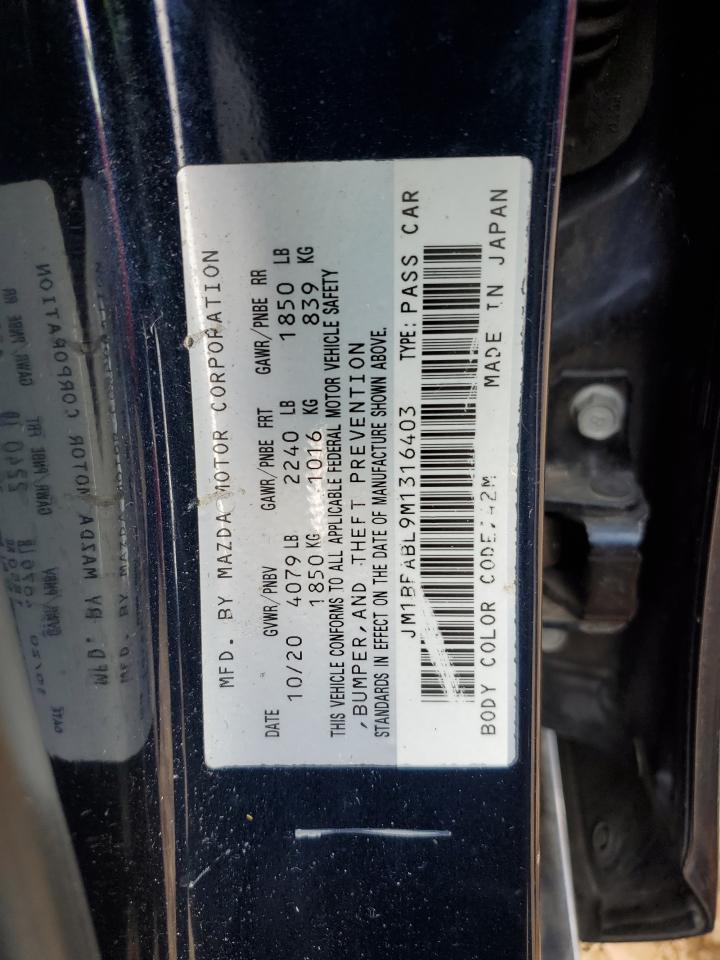 2021 Mazda 3 Select VIN: JM1BPABL9M1316403 Lot: 86656354
