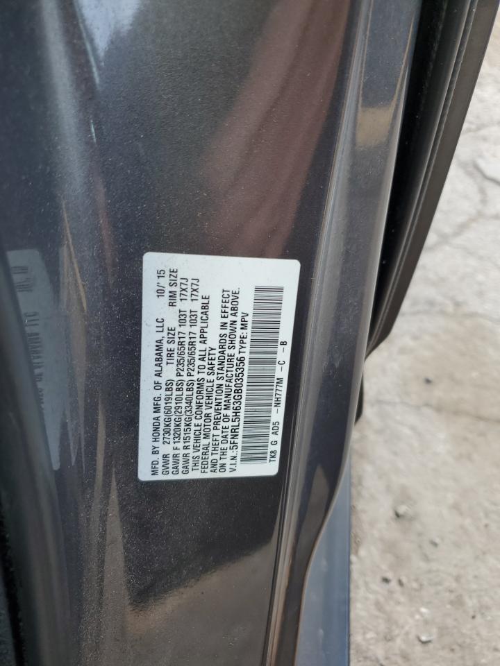 2016 Honda Odyssey Exl VIN: 5FNRL5H63GB035356 Lot: 87271854