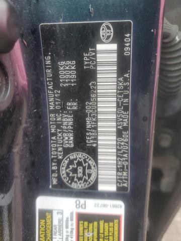 2012 TOYOTA CAMRY BASE