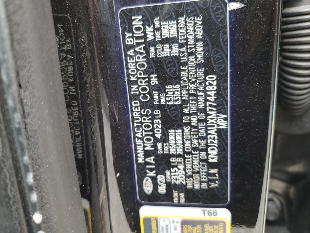 2021 Kia Soul Lx VIN: KNDJ23AUXM7744820 Lot: 85187694