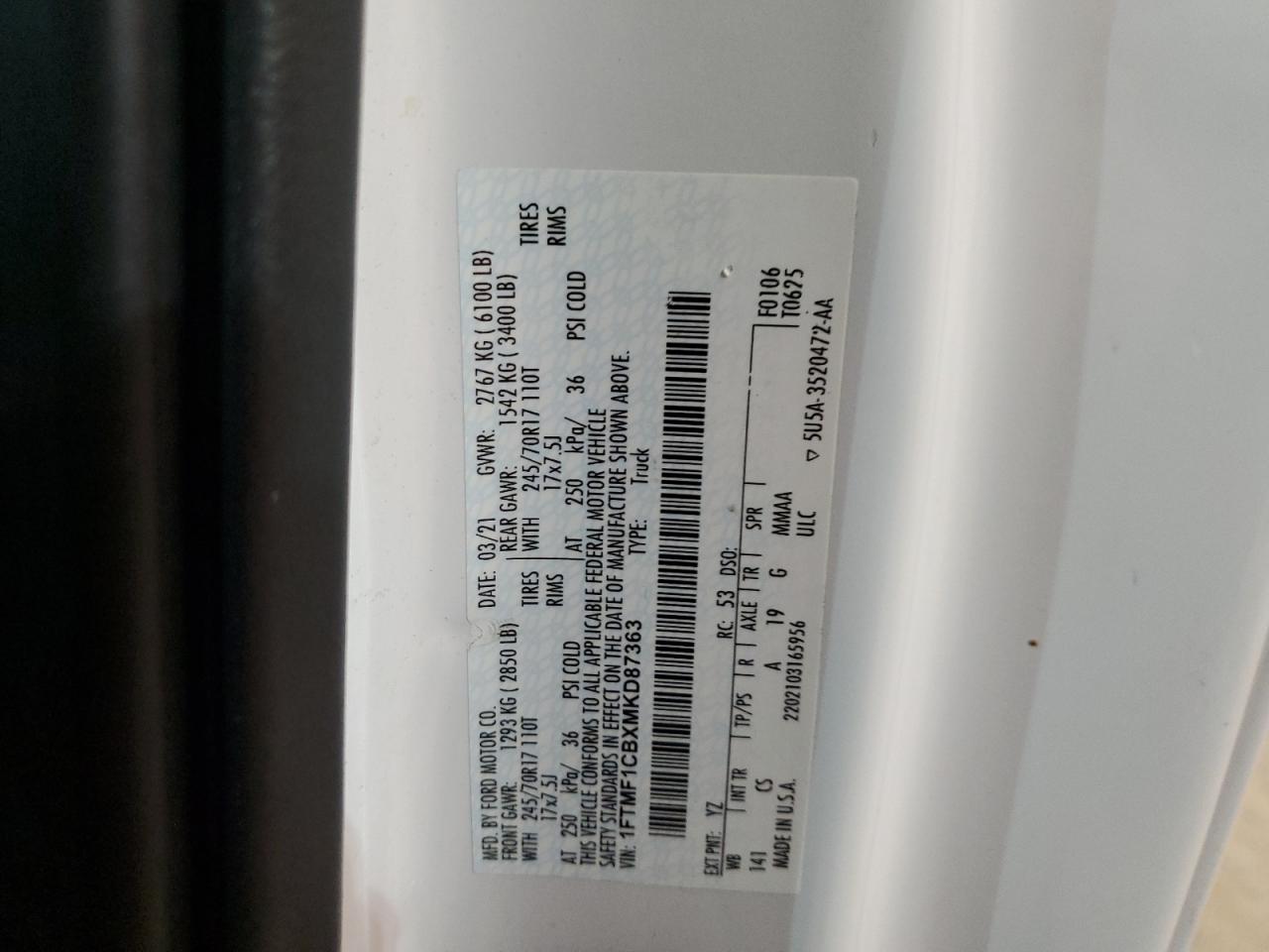 1FTMF1CBXMKD87363 2021 FORD F-150 - Image 12