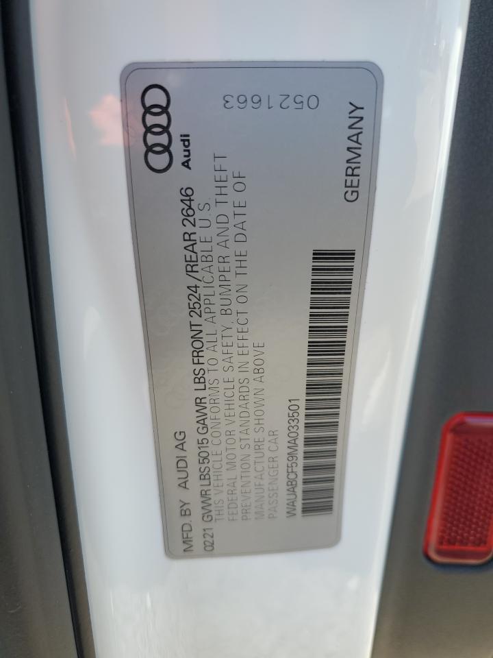 wauabcf59ma033501 WAUABCF59MA033501 2021 Audi A5 Premium 40