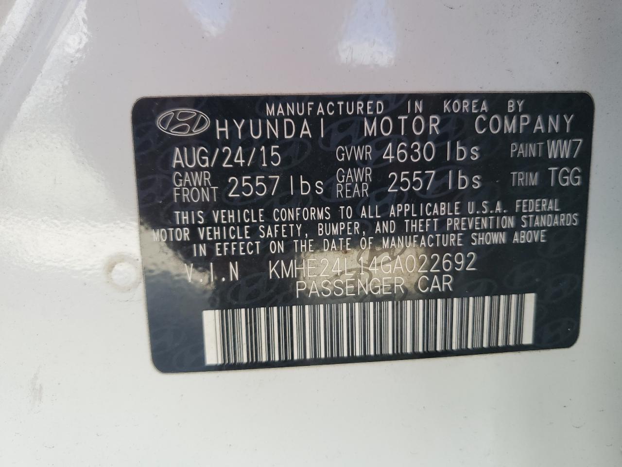 KMHE24L14GA022692 2016 HYUNDAI SONATA - Image 14