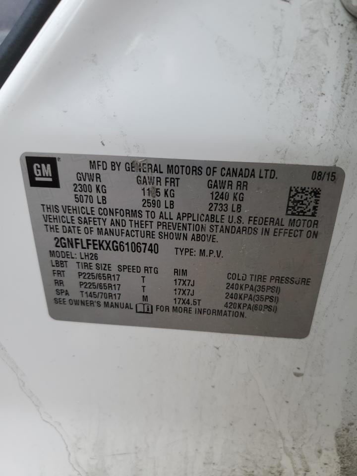 2GNFLFEKXG6106740 CHEVROLET EQUINOX 2016