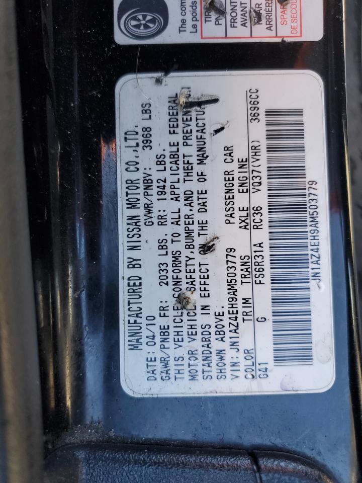 2010 Nissan 370Z VIN: JN1AZ4EH9AM503779 Lot: 83625044