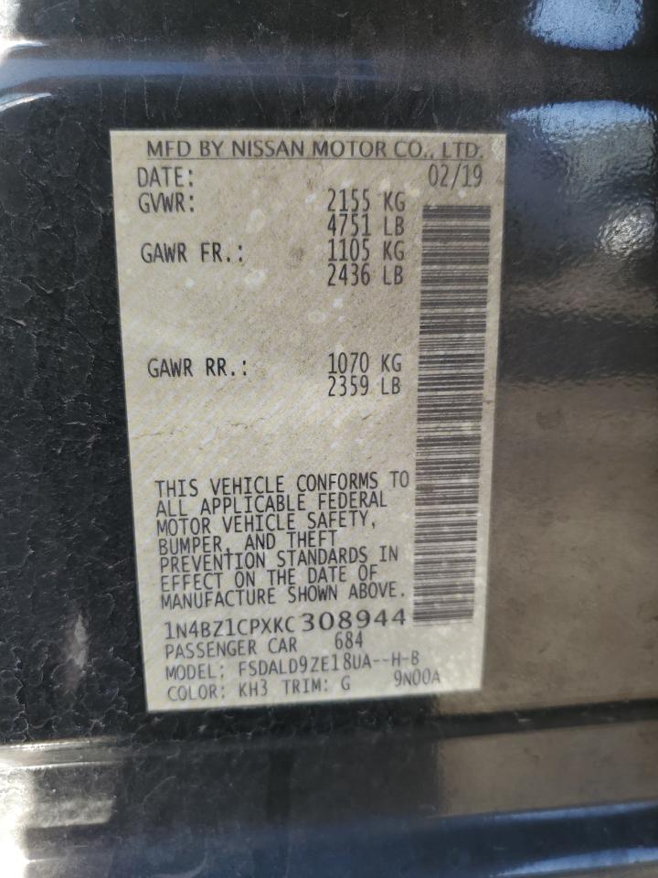 1N4BZ1CPXKC308944 NISSAN LEAF 2019
