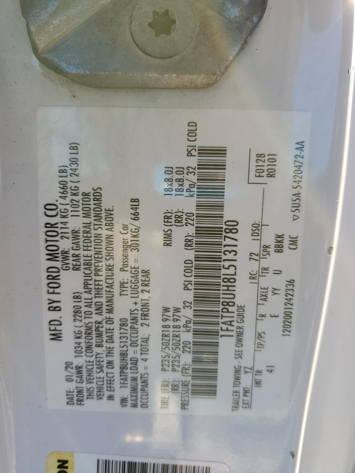 2020 Ford Mustang VIN: 1FATP8UH8L5131780 Lot: 82357484