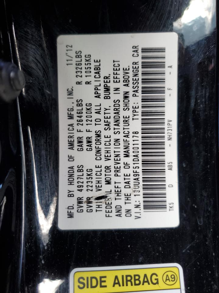 VIN 19UUA9F51DA001178 2013 ACURA TL no.13