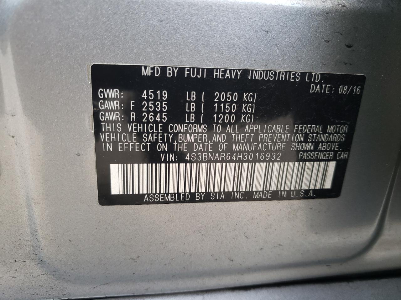 2017 Subaru Legacy - Image 12