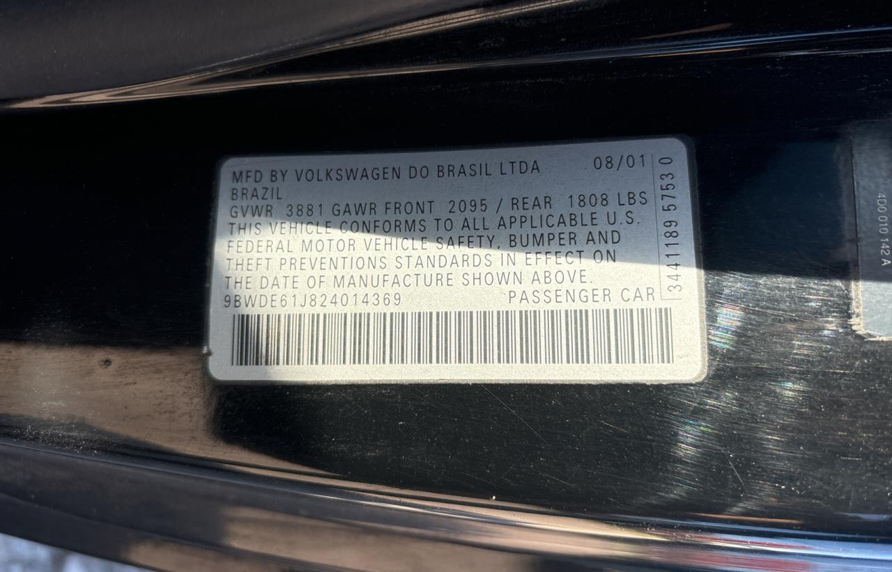 2002 Volkswagen Gti Base VIN: 9BWDE61J824014369 Lot: 86621134